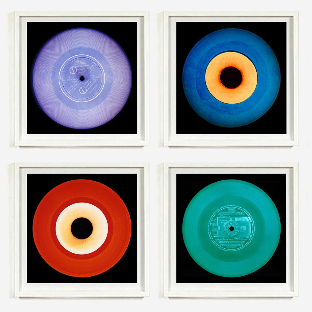 Photographs by Heidler and Heeps. A set of 4 (2x2) Vinyls in striking colours, with black frames. 