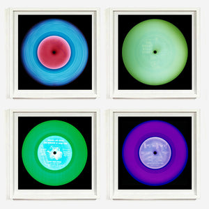 Photographs by Heidler and Heeps. A set of 4 (2x2) Vinyls in striking colours, with black frames. 