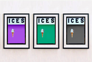 ICES Blue, Pink and Yellow - Trio of artworks