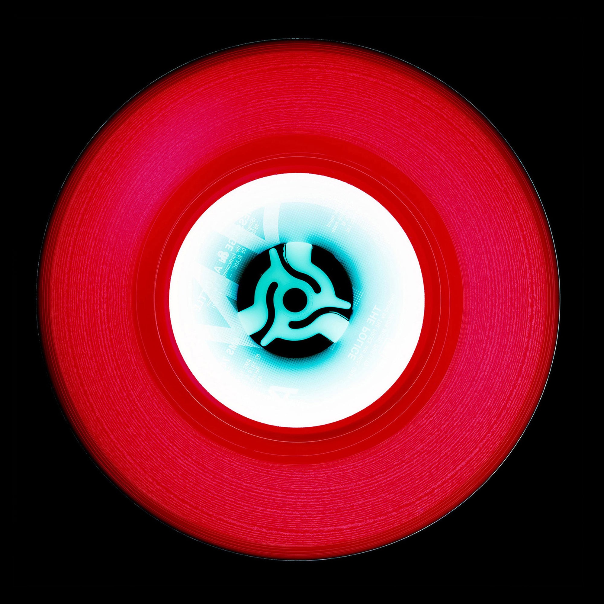 Vinyl Collection 'A' (Cherry Red), 2014. Acclaimed contemporary photographers, Richard Heeps and Natasha Heidler have collaborated to make this beautifully mesmerising collection. A celebration of the vinyl record and analogue technology, which reflects the artists practice within photography. 