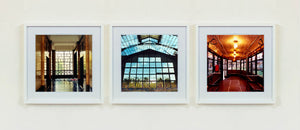 Foyer, Big Window, Tram - Set of Three Framed Square Photographs of Milan