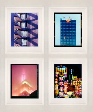 London, Milan, New York, Hong Kong Set of Four Framed Artworks V2