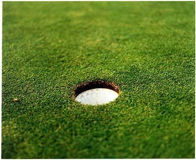 A set of photographs that followed a straight line. The images would go through, over and under what ever came in the path of the camera’s lens: golf course, gold green, golf hole.