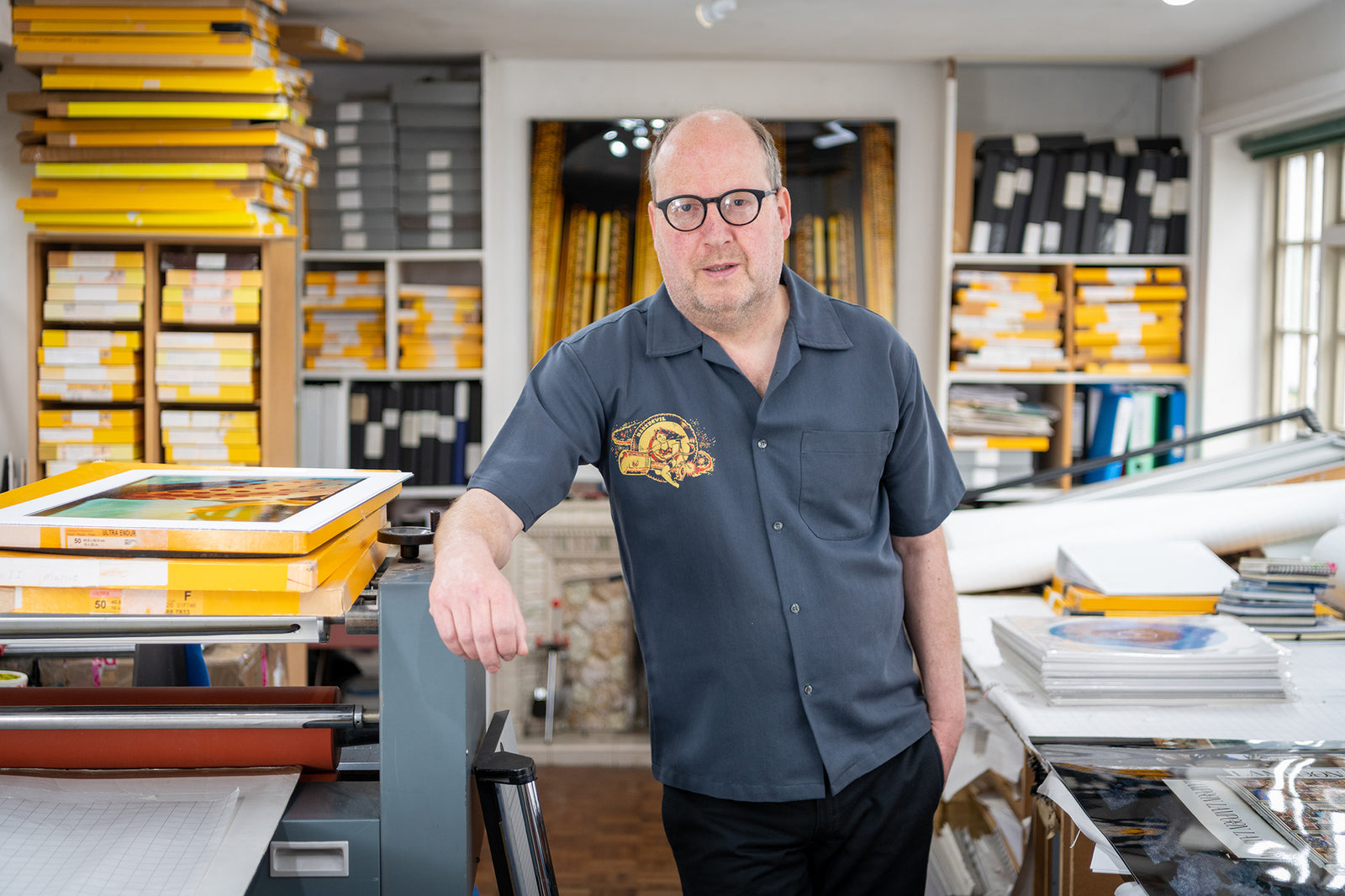 Richard Heeps in his Cambridge art studio