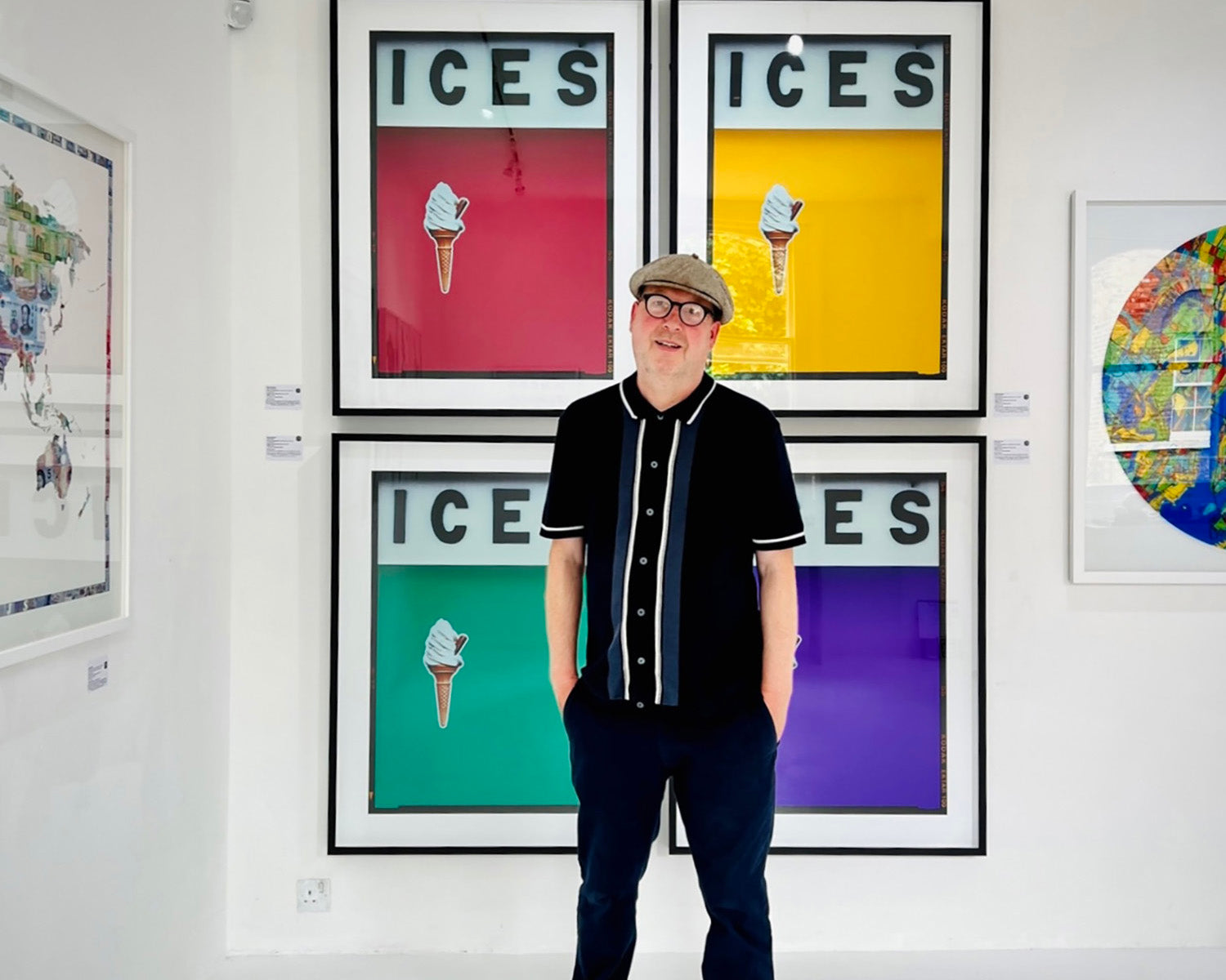 Artist Richard Heeps at TAG Fine Arts summer exhibition Wish You Were Here.