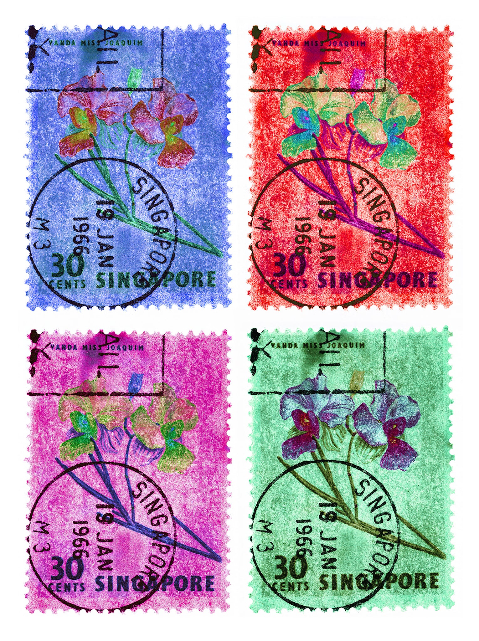 30 Cents Singapore Orchid (Multi-Colour Mosaic) II