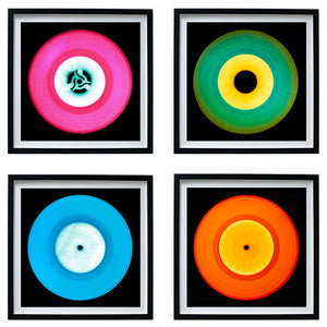 Photographs by Heidler and Heeps. A set of 4 (2x2) Vinyls in striking colours, with black frames. 