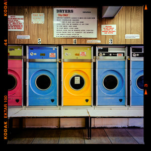 Multicolour launderette vintage interior photograph by Richard Heeps 