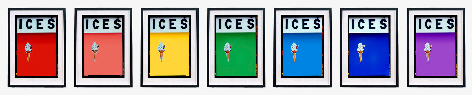 Rainbow Colour Set of Seven Framed ICES