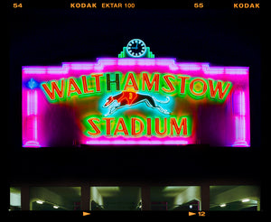 Walthamstow Stadium neon typography photography by Richard Heeps