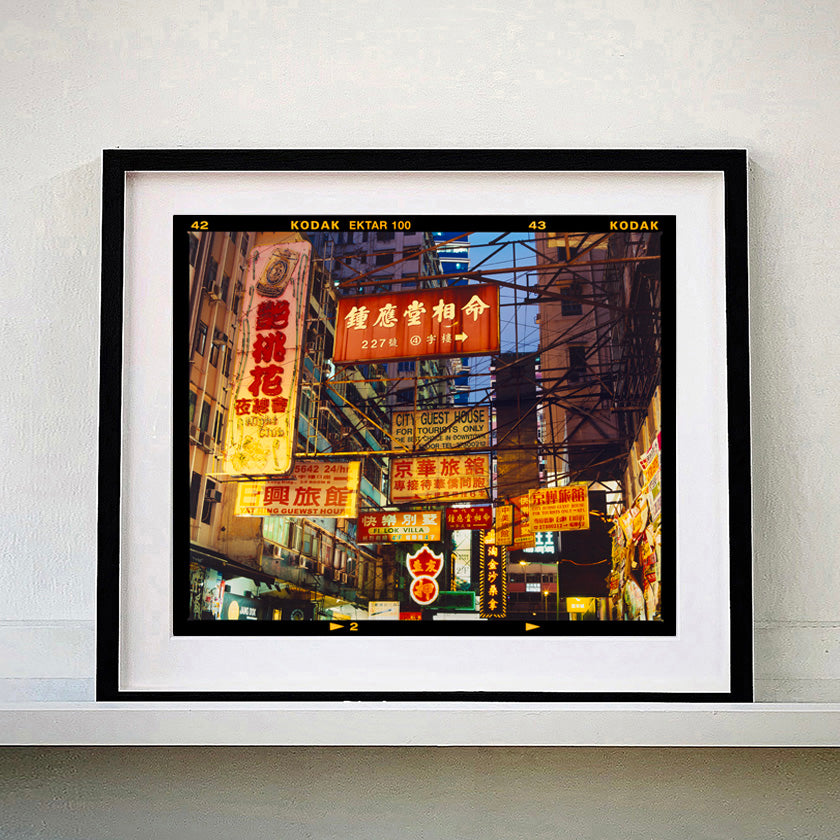 Best Choice in Downtown Hong Kong cityscape architecture street photography by Richard Heeps in a small black frame.