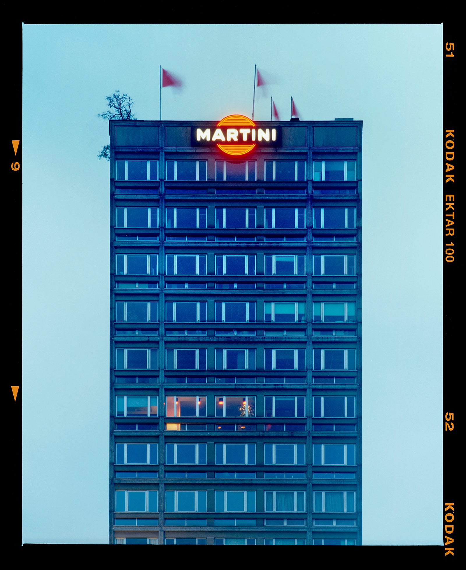 Blue Martini Italian architecture Kodak film photograph by Richard Heeps