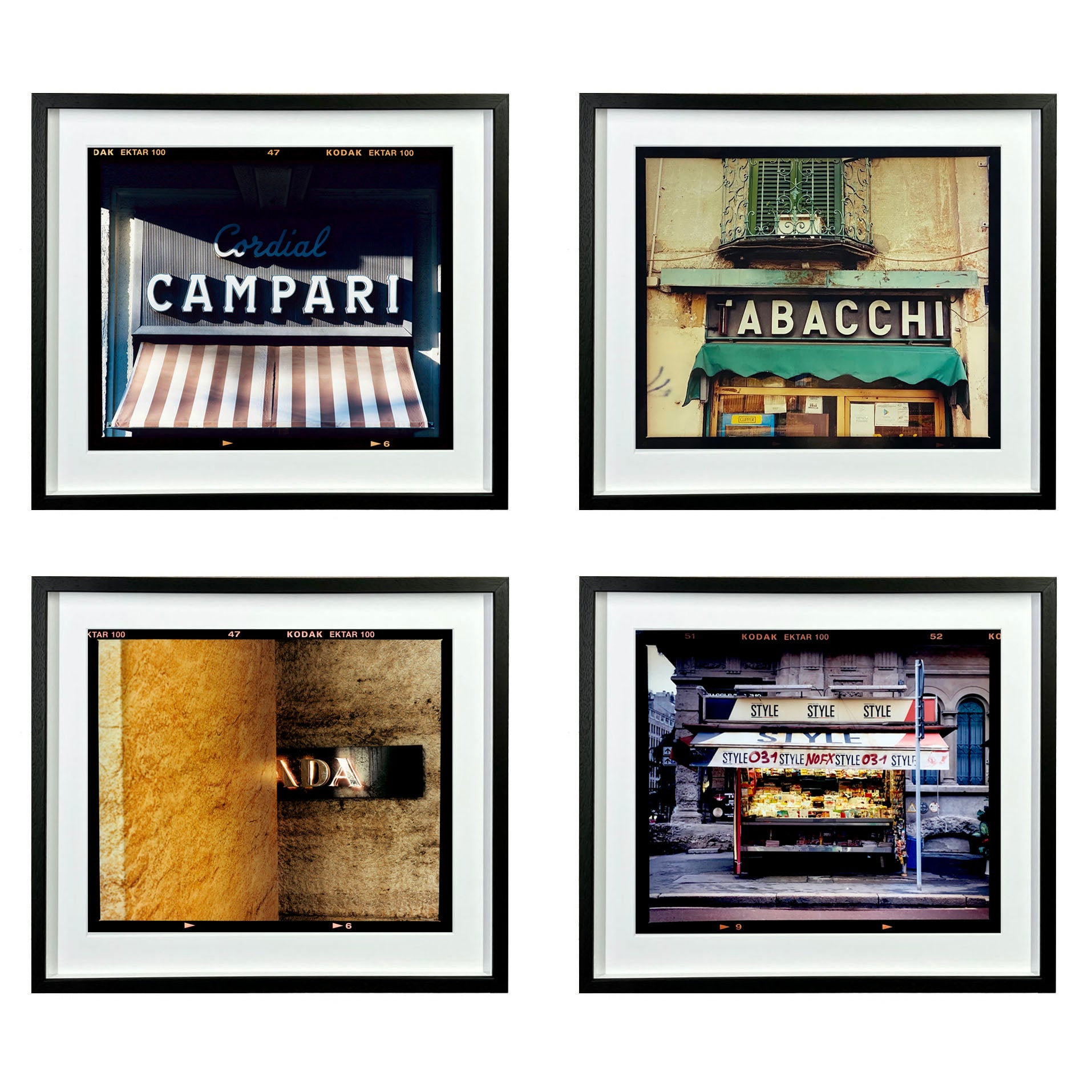 Milan Street Photography Set of Four Framed Artworks