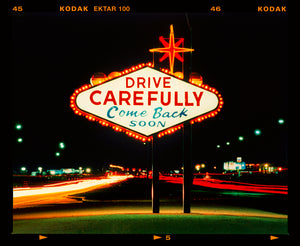 Drive Carefully, Las Vegas, 2002 (6x7 Film Rebate)