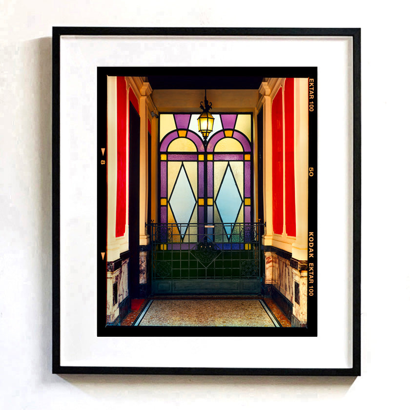 Recently sold artwork Foyer Italian interior design architecture photograph by Richard Heeps framed in black.
