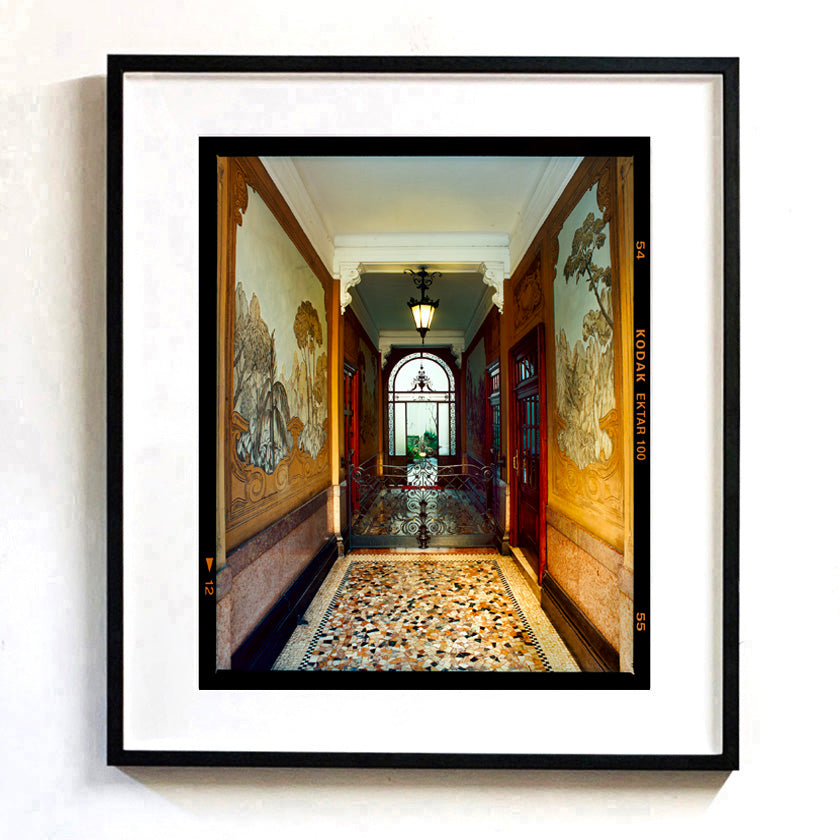 Recently sold artwork Foyer VI Italian architecture interior photograph by Richard Heeps framed in black.
