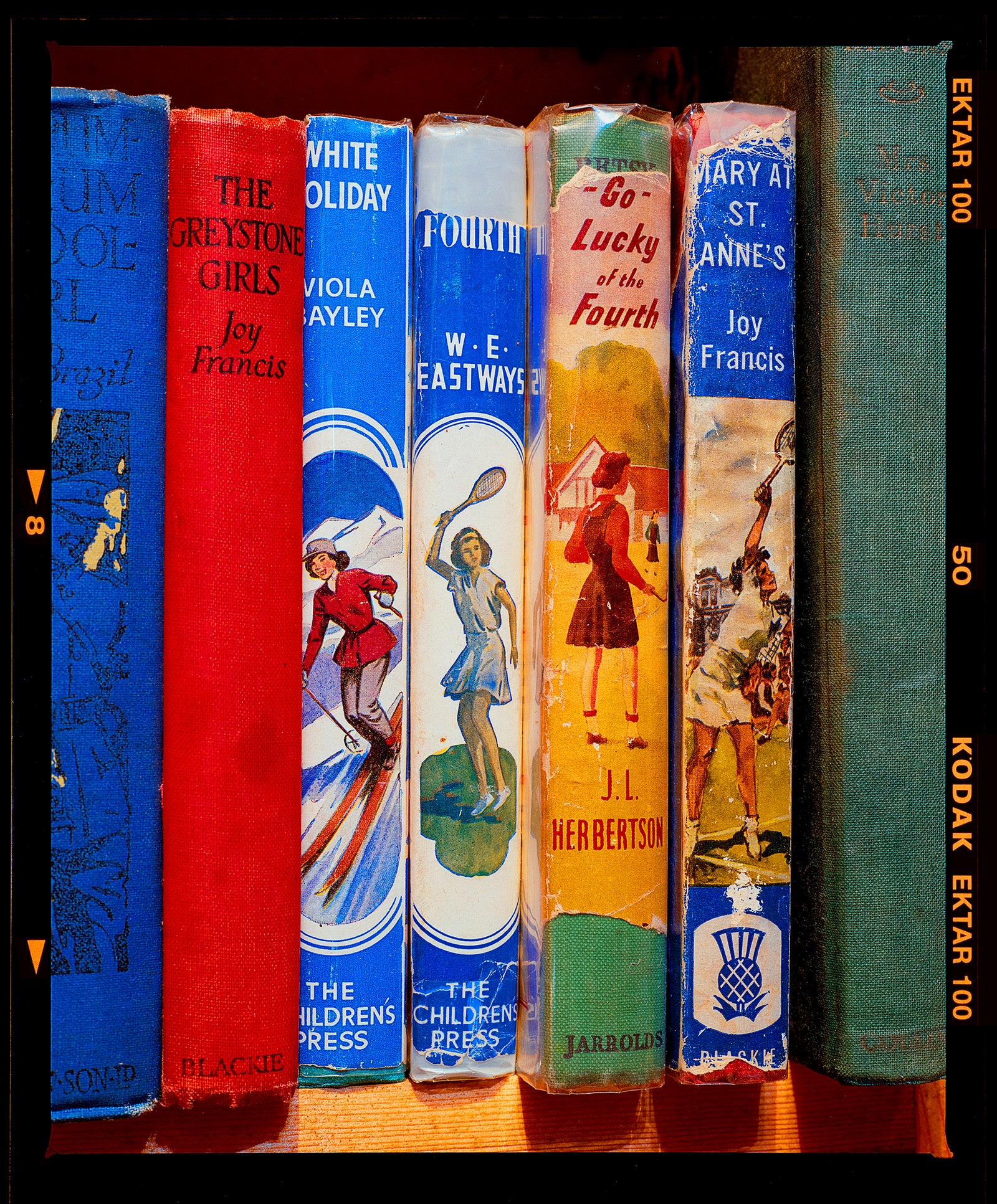 Go Lucky, vintage book spines Kodak film photograph from Richard Heeps' Norfolk series.