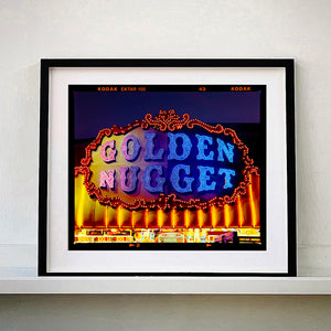 Golden Nugget Norfolk British seaside arcade sign black frame photograph by Richard Heeps