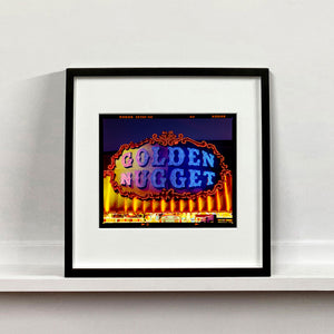 Golden Nugget Norfolk British seaside arcade sign small black frame photograph by Richard Heeps