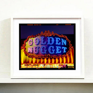 Golden Nugget Norfolk British seaside arcade sign white frame 
photograph by Richard Heeps