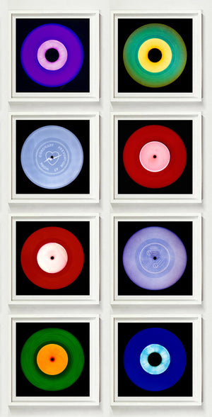 Photographs by Heidler and Heeps. A set of 8 (4 rows of 2) Vinyls in striking colours, with white frames. 