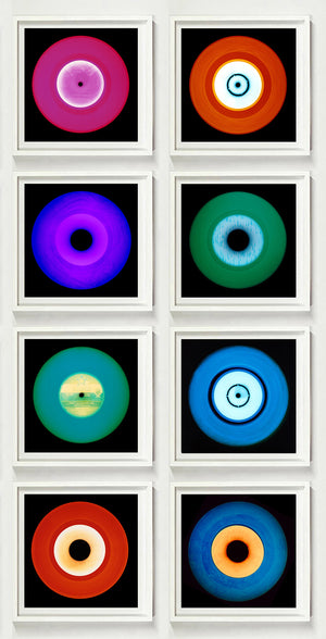 Photographs by Heidler and Heeps. A set of 8 (4 rows of 2) Vinyls in striking colours, with white frames. 