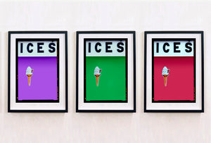 ICES Blue, Pink and Yellow - Trio of artworks