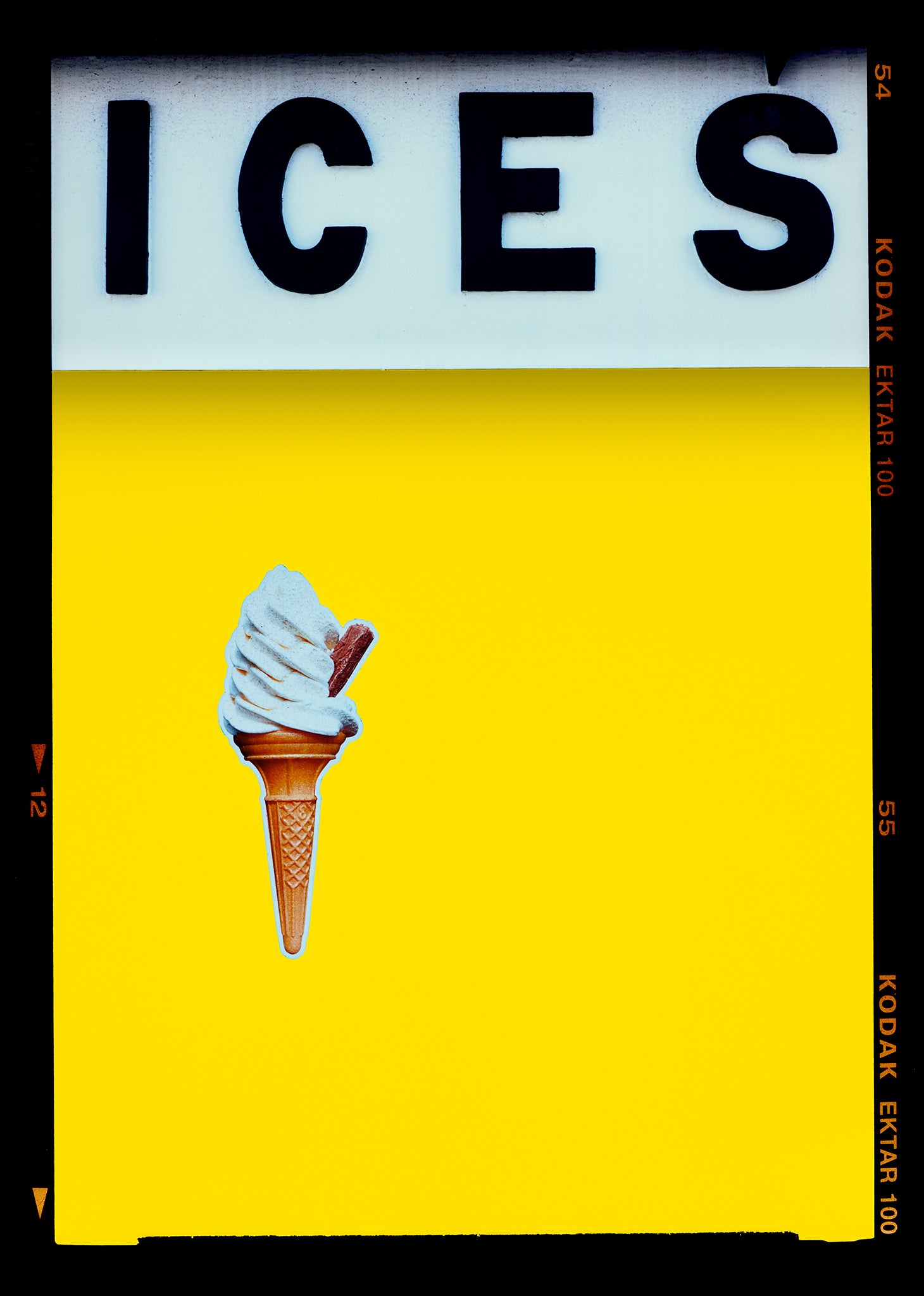 Ices lemon yellow pop art typography colour photography by Richard Heeps