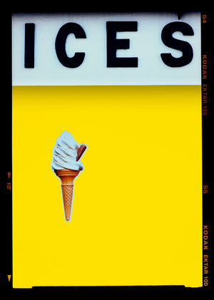 Ices lemon yellow pop art typography colour photography by Richard Heeps