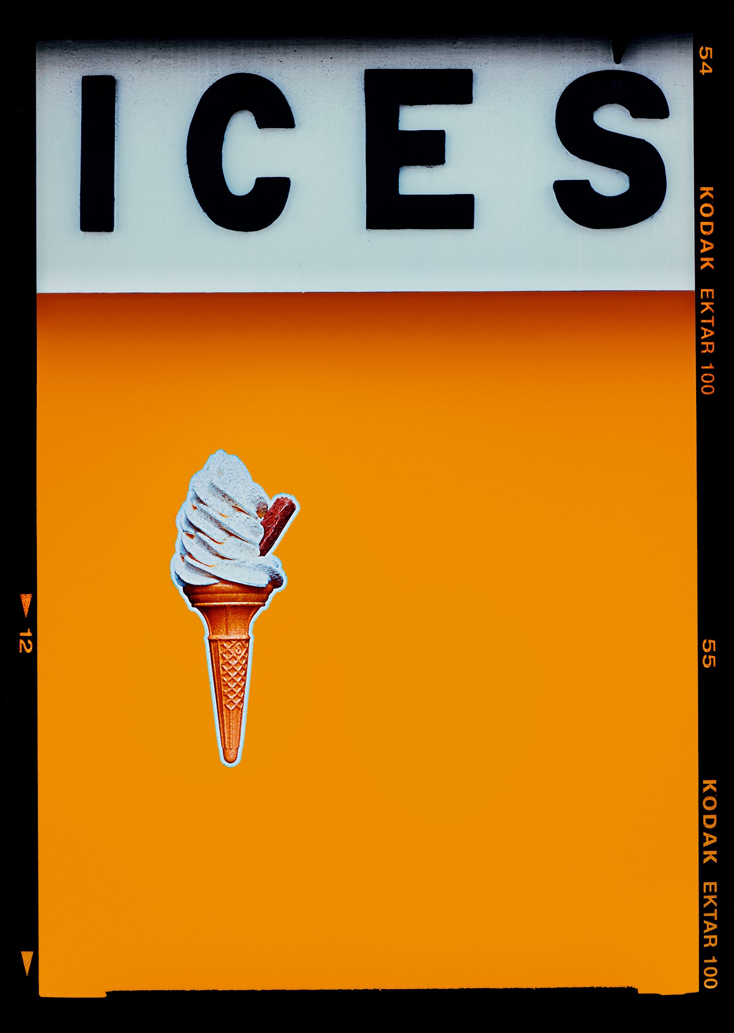 Ices orange pop art typography photography by Richard Heeps.