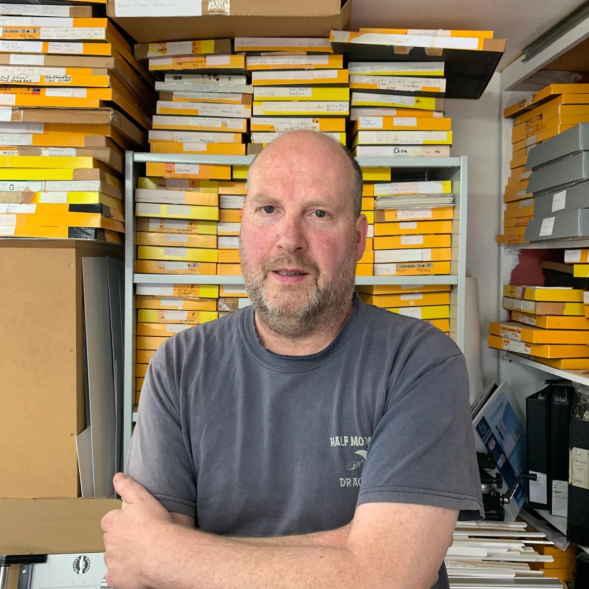 Richard Heeps in his Cambridge art studio