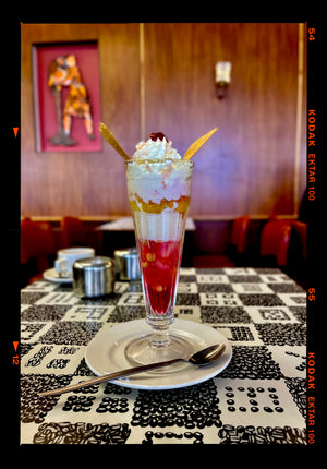 Knickerbocker Glory vintage cafe interior food photograph by Richard Heeps.
