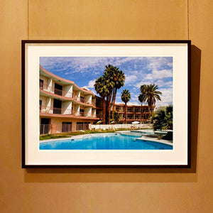 La Concha Motel Pool at Day photograph by Richard Heeps framed in black.
