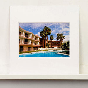 La Concha Motel Pool at Day, mid-century architecture photograph by Richard Heeps mounted square.