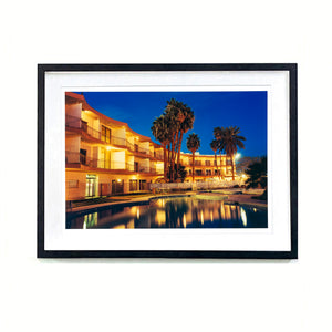 La Concha Motel Pool Las Vegas American architecture colour photograph by Richard Heeps small framed in black.