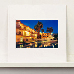 La Concha Motel Pool Las Vegas American architecture colour photograph by Richard Heeps mounted square.