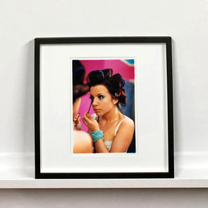 Burlesque portrait photograph by Richard Heeps mounted square framed in black