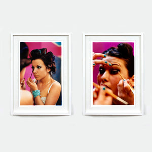 Burlesque portrait photographs by Richard Heeps framed in white