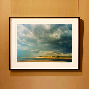 View from Scolt Head of Gun Hill Norfolk landscape photographic artwork framed in black on the wall