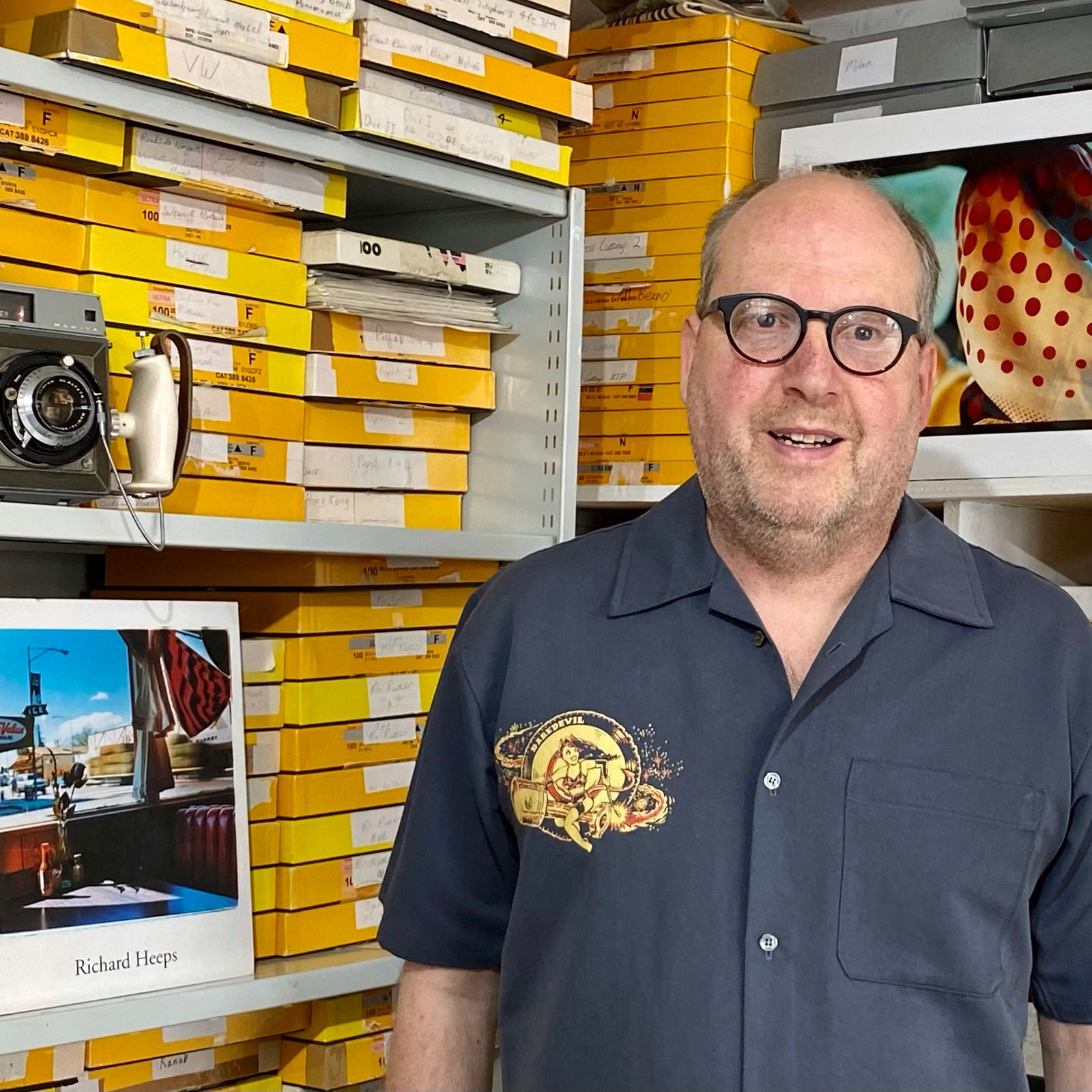 Richard Heeps in his Cambridge art studio interview for the podcast Watton Earth.