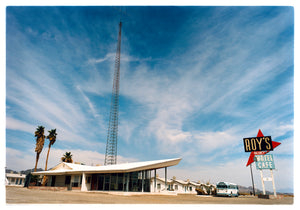 Roy's Motel Route 66 American road trip Googie architecture photograph by Richard Heeps.