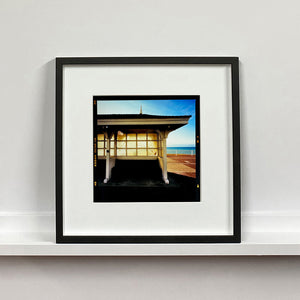 Seafront Shelter, British seaside architecture photograph by Richard Heeps small print in a black frame.