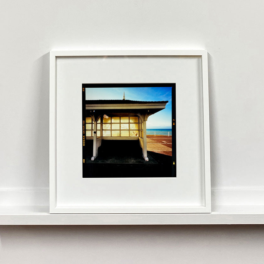 Seafront Shelter, British seaside architecture photograph by Richard Heeps small print in a white frame.