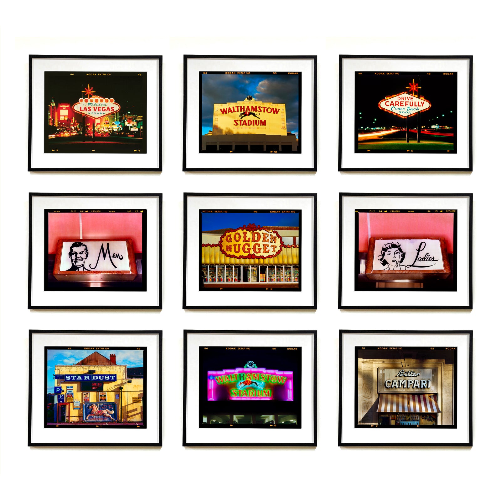 Typography Photography Set of Nine Framed Ready to Hang Artworks