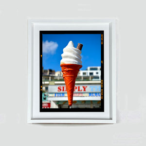 Ice cream cone on Brighton Beach Kodak photograph by Richard Heeps small framed in white