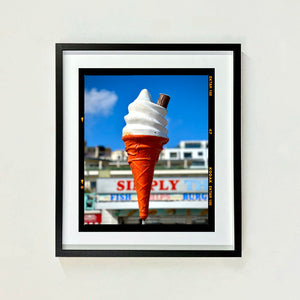 Ice cream cone on Brighton Beach Kodak photograph by Richard Heeps small framed in black