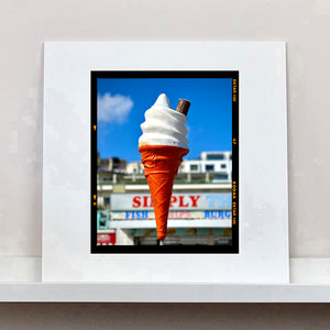 Ice cream cone on Brighton Beach Kodak photograph by Richard Heeps mounted square