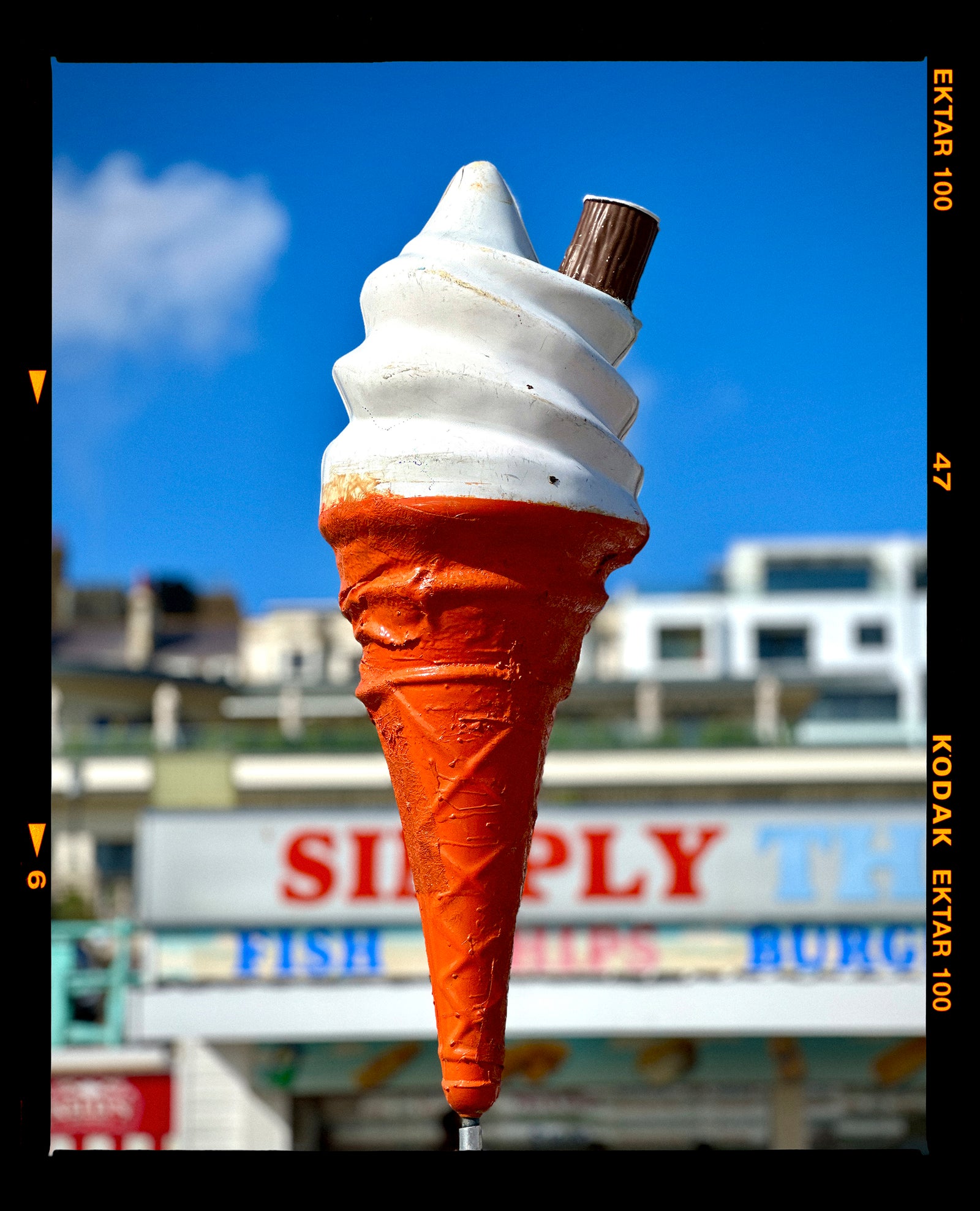 Ice cream cone on Brighton Beach Kodak photograph by Richard Heeps