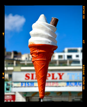 Ice cream cone on Brighton Beach Kodak photograph by Richard Heeps