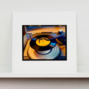 Vintage record player interior photograph from Richard Heeps Dream in Colour series mounted square.